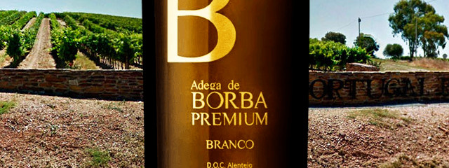 Vinho Adega de Borba Premium branco DOC Alentejo (Adega de Borba), Borba, Alentejo &copy; / Internet, Ilustração