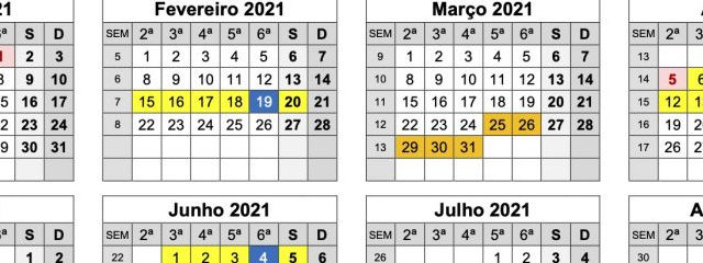 Calendário: ano letivo vai de setembro a junho