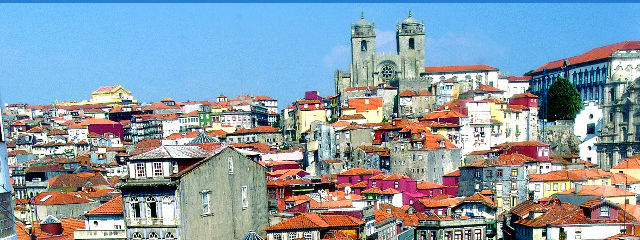 Vista do Centro do Porto, Distrito do Porto &copy; / Ilustração