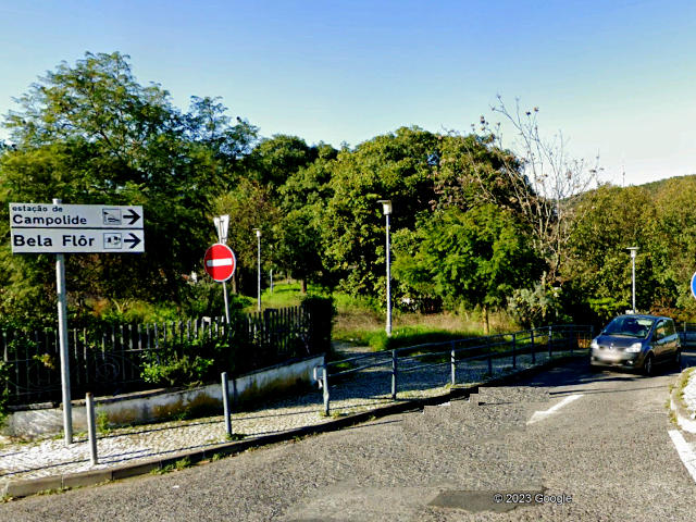 Chegando ao bairro Bela Flor, Freguesia de Campolide, Lisboa &copy; Google Earth Pro