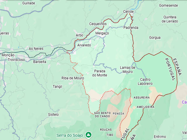 Mapa Melgaço, distrito de Viana do Castelo, Alto Minho &copy; Google