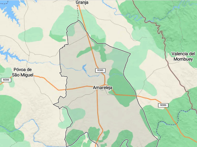 Freguesia da Amareleja, concelho de Moura (Distrito de Beja), no Baixo Alentejo &copy; TomTom, ilustração