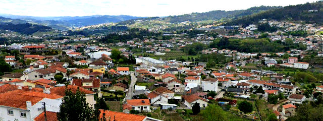 Vista em Vizela, no Vale do Ave, Distrito de Braga, Minho (Região Norte) &copy; Google Earth Pro